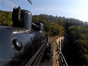Subjektivní pohled lokomotivy 434.2186 na trať do Čerčan