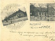 Staré krčské nádraží bylo vděčným objektem fotografů a poměrně často se objevovalo na pohlednicích. Díky tomu si můžeme udělat poměrně dobrý přehled o podobě tehdejší stanice. Reprodukce naší pohlednice z roku 1903 zachycuje jak výpravní budovu a skladiště (v pozadí), tak i útulnou budovu nádraží restaurace. 