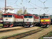 Štastná náhoda dopomohla setkání trojice lokomotiv řady 749 v železniční stanici Čerčany. Dnes již historický snímek byl pořízen 15. dubna 2007.